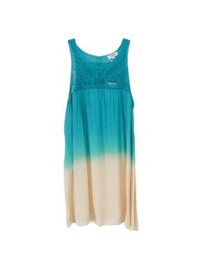 Umgee Crochet Detail Tunic Top Tie Dye Ombre Flowy Boho Style
